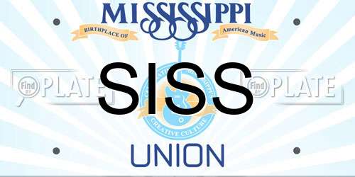 SISS Mississippi License Plate