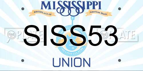SISS53 Mississippi License Plate
