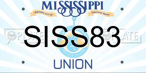 SISS83 Mississippi License Plate