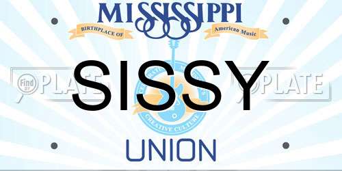 SISSY Mississippi License Plate
