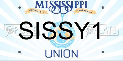 SISSY1 Mississippi License Plate