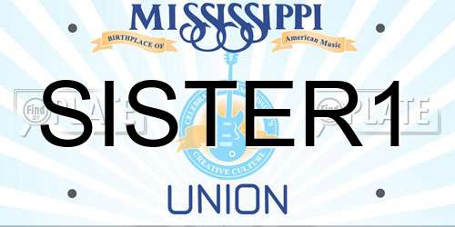 SISTER1 Mississippi License Plate
