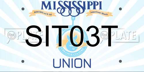 SIT03T Mississippi License Plate