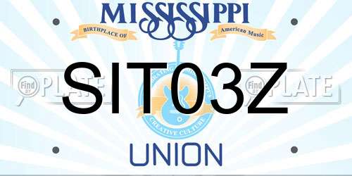 SIT03Z Mississippi License Plate