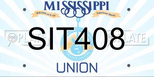 SIT408 Mississippi License Plate