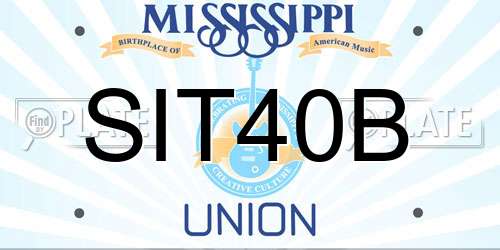 SIT40B Mississippi License Plate