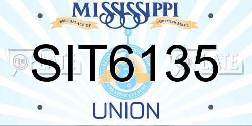 SIT6135 Mississippi License Plate