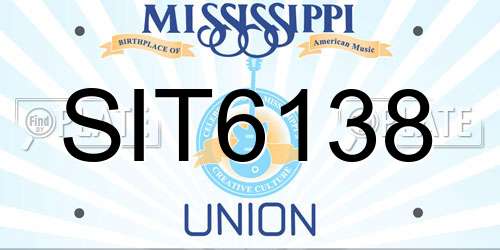 SIT6138 Mississippi License Plate