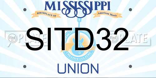 SITD32 Mississippi License Plate