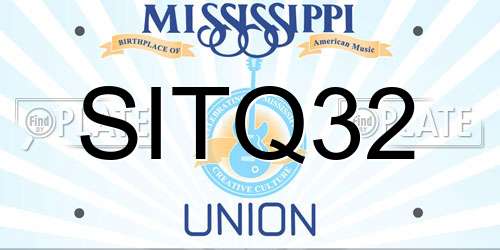 SITQ32 Mississippi License Plate