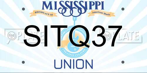 SITQ37 Mississippi License Plate