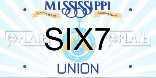 SIX7 Mississippi License Plate