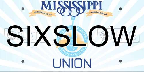 SIXSLOW Mississippi License Plate