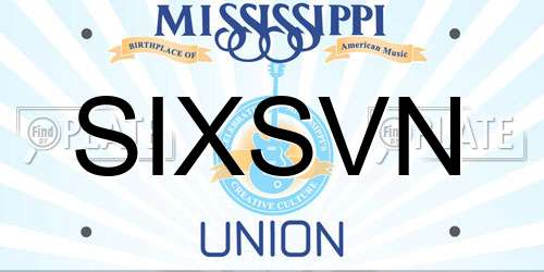 SIXSVN Mississippi License Plate