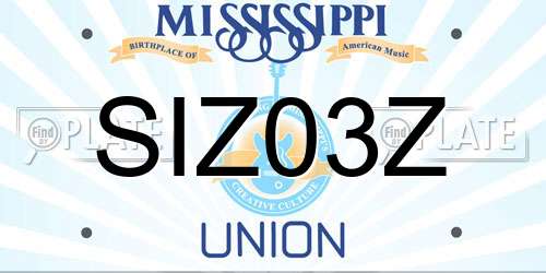 SIZ03Z Mississippi License Plate