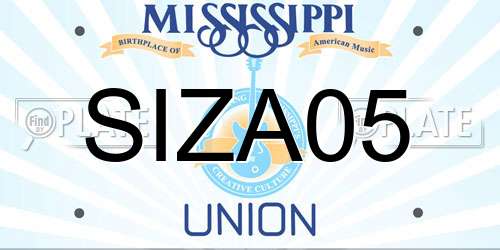 SIZA05 Mississippi License Plate