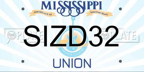 SIZD32 Mississippi License Plate