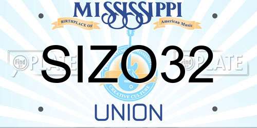 SIZO32 Mississippi License Plate