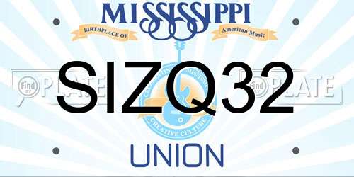 SIZQ32 Mississippi License Plate