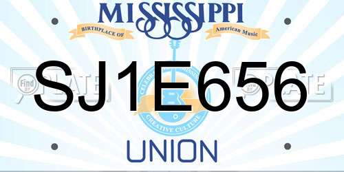 SJ1E656 Mississippi License Plate