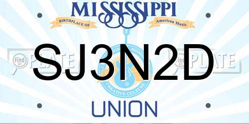 SJ3N2D Mississippi License Plate