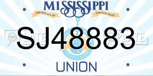 SJ48883 Mississippi License Plate