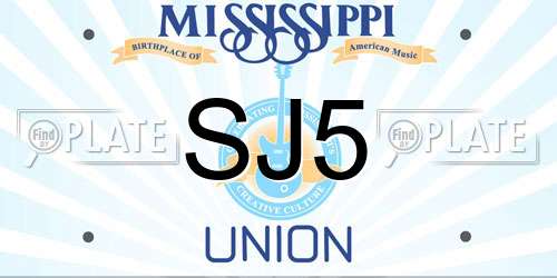 SJ5 Mississippi License Plate