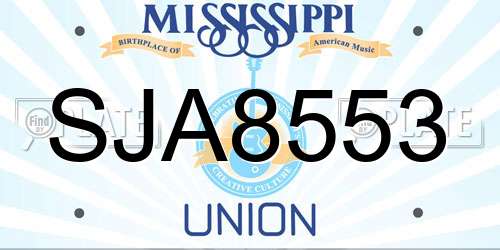 SJA8553 Mississippi License Plate
