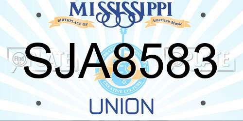 SJA8583 Mississippi License Plate