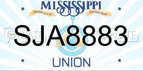 SJA8883 Mississippi License Plate