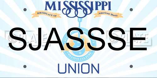 SJASSSE Mississippi License Plate