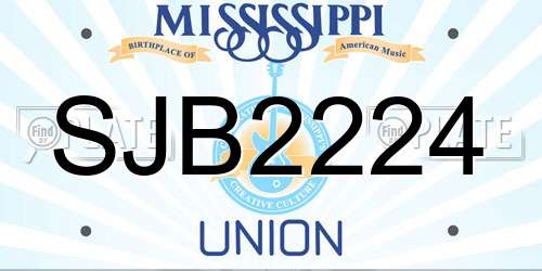 SJB2224 Mississippi License Plate