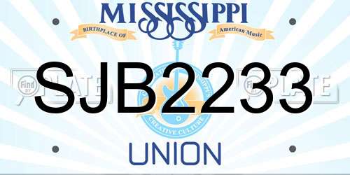SJB2233 Mississippi License Plate