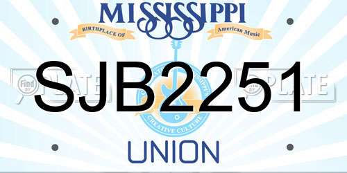 SJB2251 Mississippi License Plate