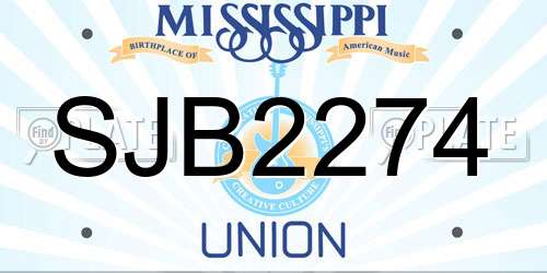 SJB2274 Mississippi License Plate