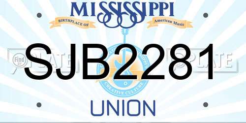 SJB2281 Mississippi License Plate