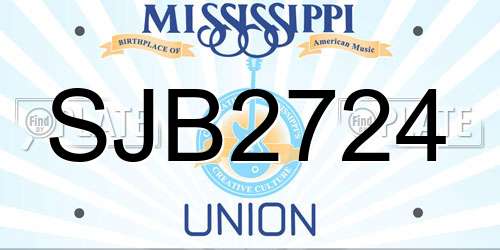 SJB2724 Mississippi License Plate