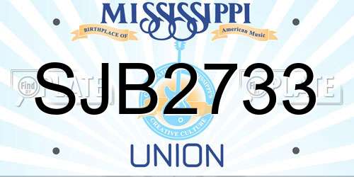 SJB2733 Mississippi License Plate