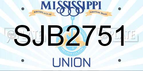 SJB2751 Mississippi License Plate