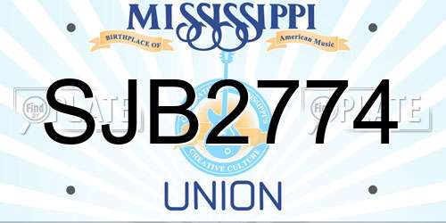 SJB2774 Mississippi License Plate