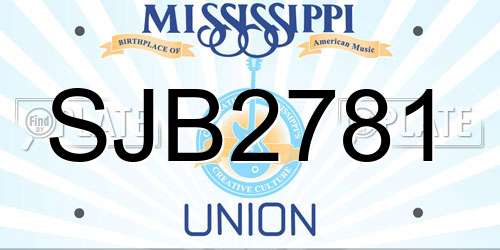 SJB2781 Mississippi License Plate