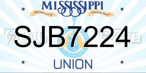 SJB7224 Mississippi License Plate