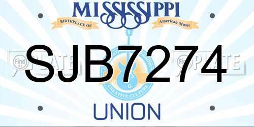 SJB7274 Mississippi License Plate