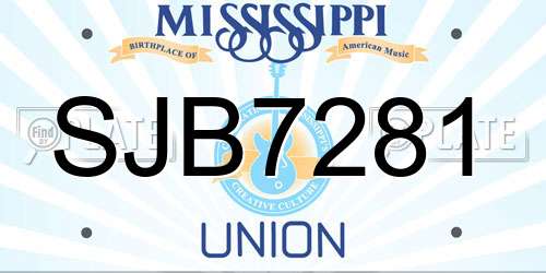SJB7281 Mississippi License Plate