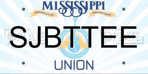 SJBTTEE Mississippi License Plate