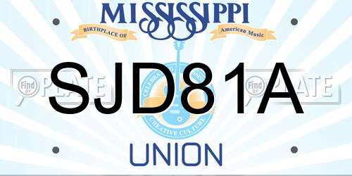 SJD81A Mississippi License Plate