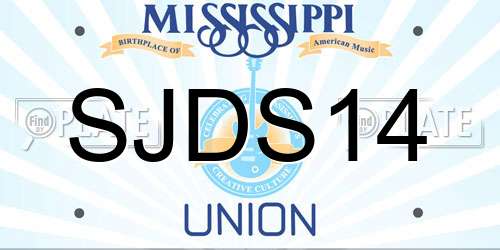 SJDS14 Mississippi License Plate
