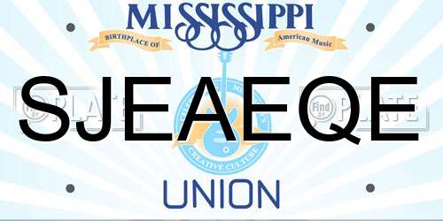 SJEAEQE Mississippi License Plate
