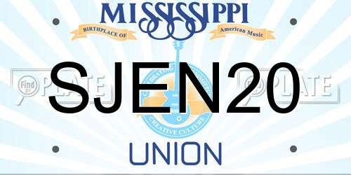 SJEN20 Mississippi License Plate