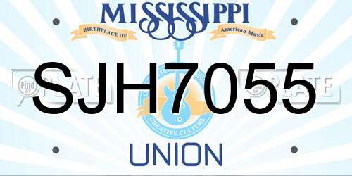 SJH7055 Mississippi License Plate